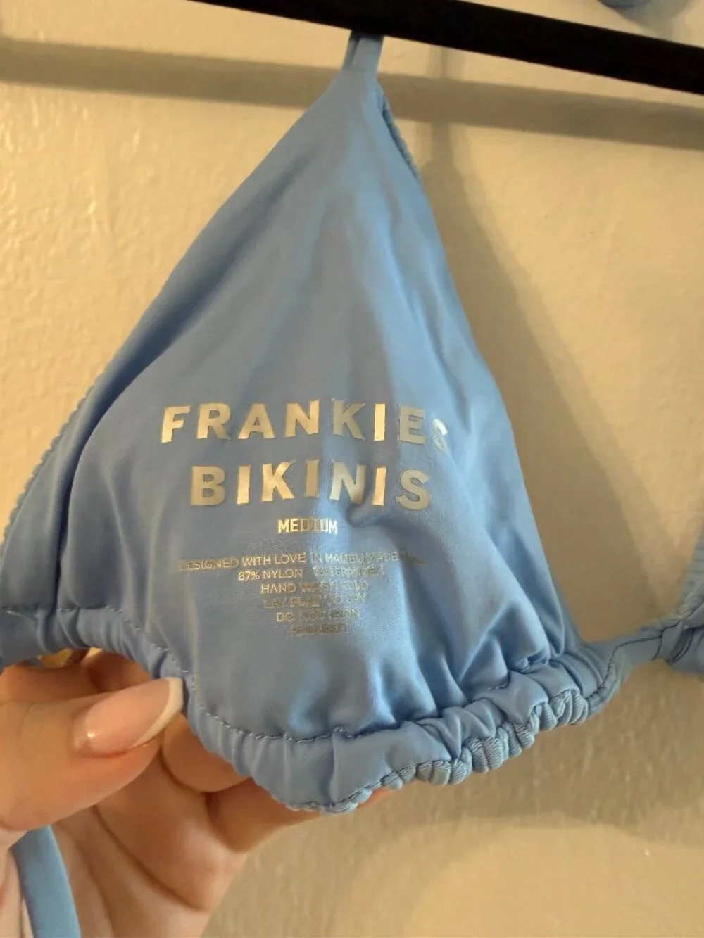 Frankie's Bikinis Baby blue micro bikini set M/L top medium bottom large